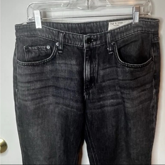 Rag And Bone Dre Low Rise Boyfriend Denim Jeans Women 30 Black Straight - Picture 2 of 8